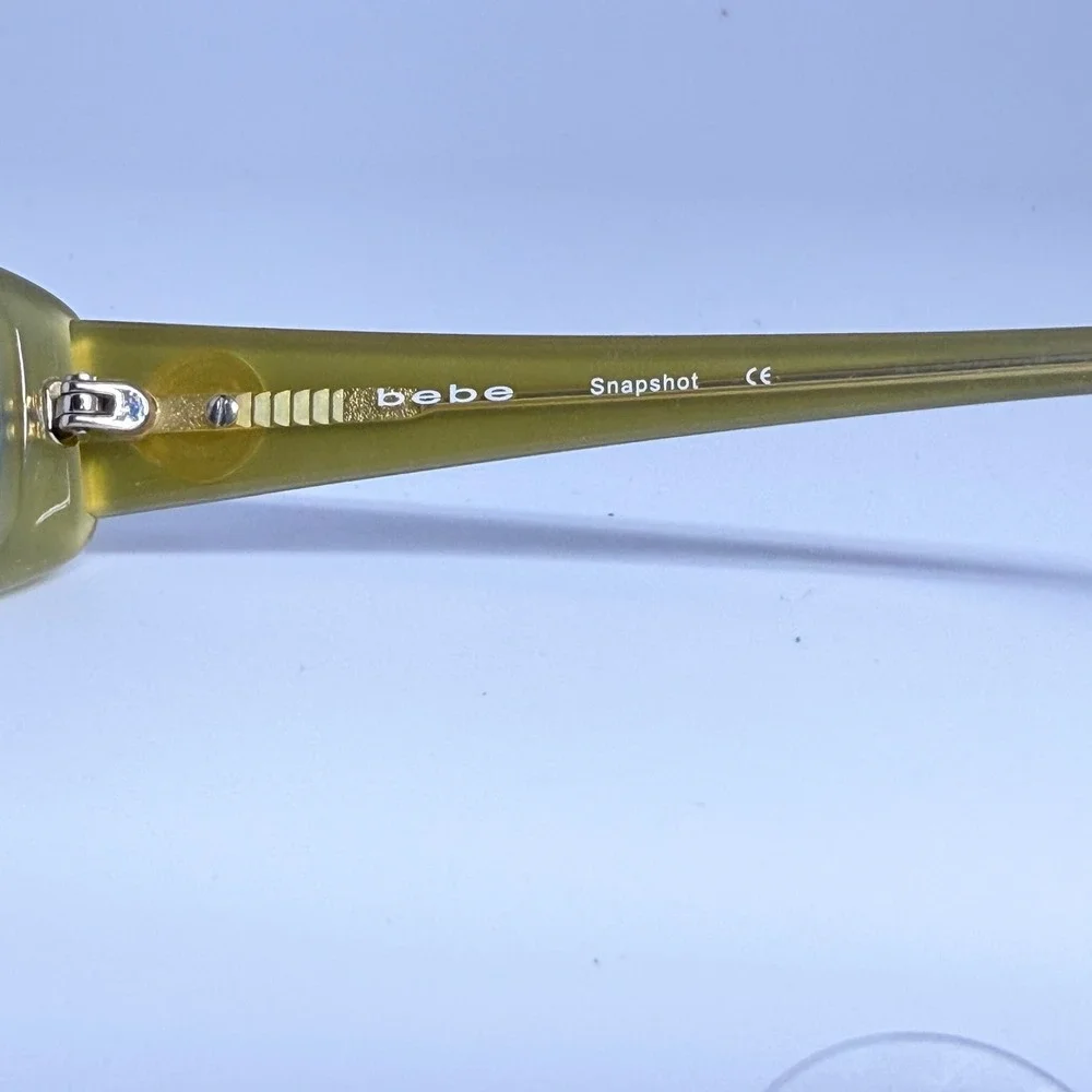 Bebe Snapshot Grey Lemon Rectangular Eyeglass Frames 50-14-135 Designer Eyewear
